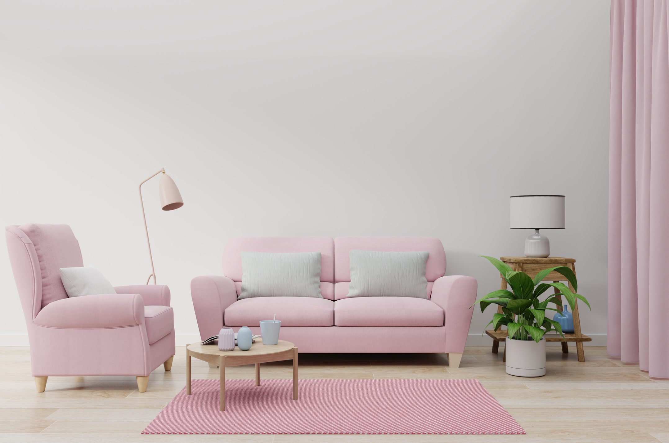 Living Room in Pink Theme
